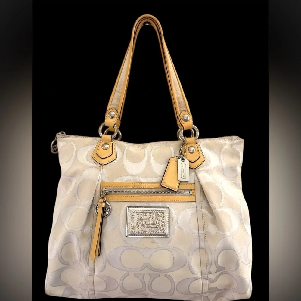 Coach Poppy Limited Edition Signature Sateen Glam Tote Bag